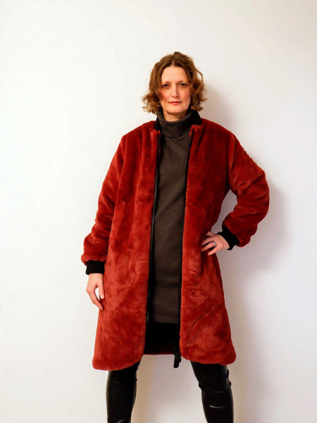Plüschmantel Longjacke Schnittmuster Lady Urban von mialuna
