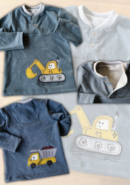 Stoffmixpulli mit gerader Passe, Ebook