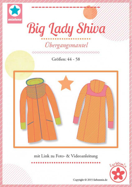 Plus Size Damenmantel Schnittmuster Big Lady Shiva mit Nähanleitung