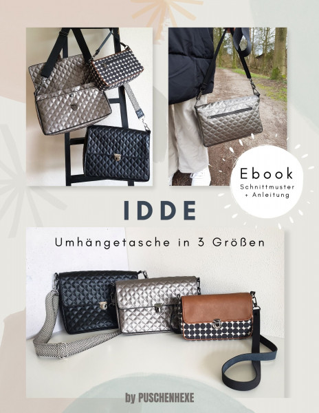 Ebook Schnittmuster Umhängetasche Idde in 3 Größen von Puschenhexe