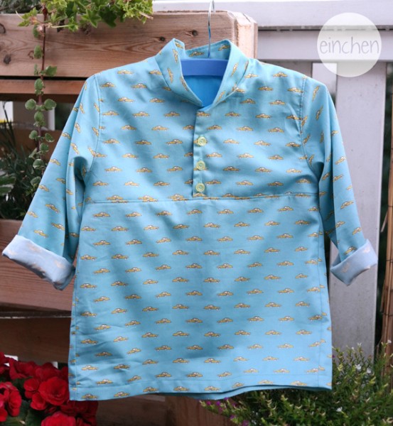 Schnittmuster Jungshemd "Bjarne" mit Stehkragen - online Fotoanleitung