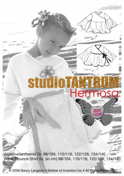 Papierschnittmuster Volant-Wickelbluse "Hermosa" mit Fotoanleitung