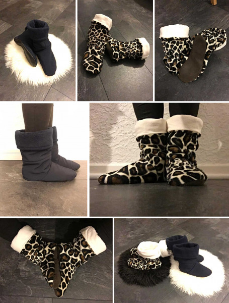 Kuschelbooties Hüttenschuhe, Schnittmuster mit Nähanleitung
