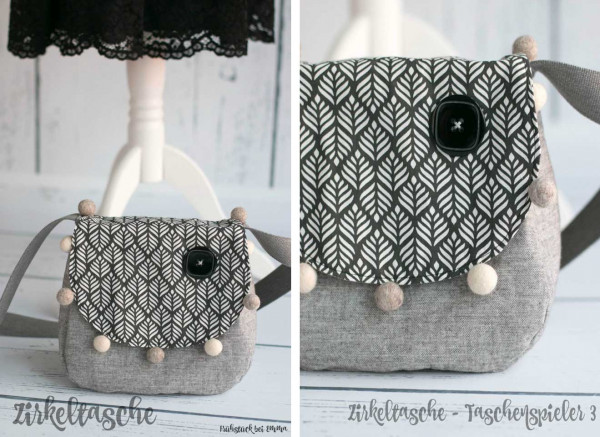 Schnittmuster Umhängetasche mit Reißverschluss-Klappentasche