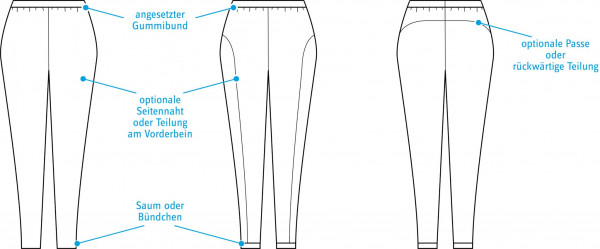 Schnittmuster "LaBasic Leggings" Pedilu Damen-Tight, Laufhose, Basicleggings