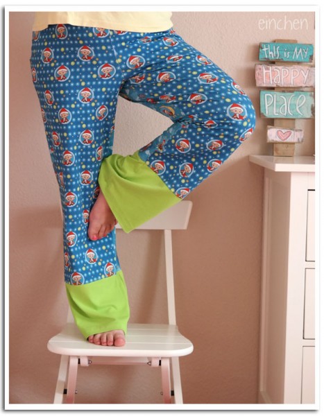 Damen Pyjamahose aus Jersey nähen - Schnittmuster Hose Helgoland von farbenmix und Schnittreif