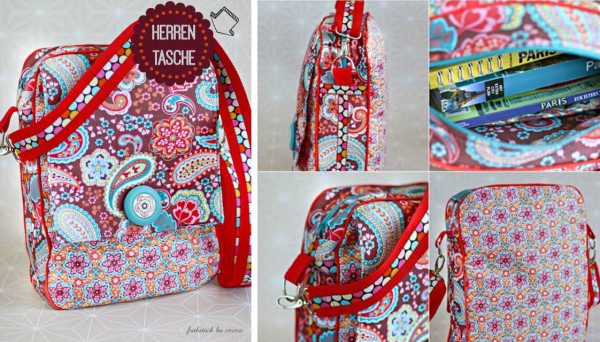 Bunte selbstgenähte kleine Umhängetashce