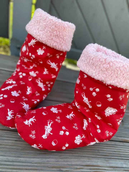 Kuschelbooties Hüttenschuhe, Schnittmuster mit Nähanleitung