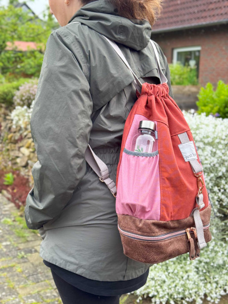 Freizeitrucksack mit Flachenfach farbenmix Ebook zum selber nähen