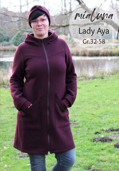 Ebook PDF Schnittmuster Lady Aya Damenmantel für Walk und Fleece Gr. 32-58