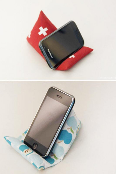 Handy-Sitzkissen - Smartphone-Halter aus Stoff nähen