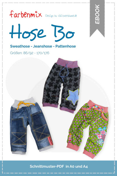 PDF-Schnittmuster / Nähanleitung Hose Bo