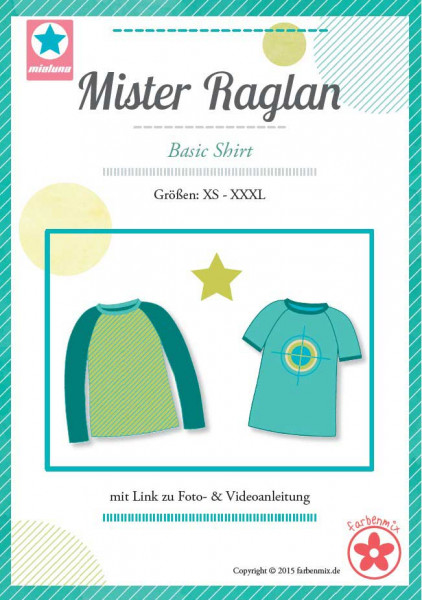 mialuna Schnittmuster Raglanshirt "Mister Raglan" für Herren