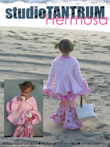 Schnittmuster Mädchen Volant-Wickelbluse "Hermosa" mit Trompetenärmeln