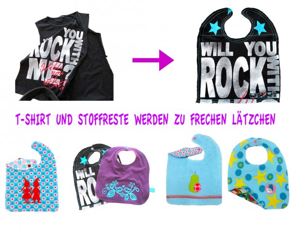 Babylätzchen aus Stoffresten und Shirts nähen