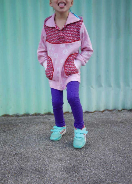 Ebook PDF-Schnittmuster Stoffmixpulli Mädels mit großen Taschen Gr. 74-164 von Klimperklein