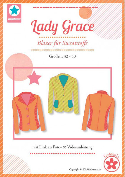 Sweatblazer für Damen nähen – Nähanleitung & Schnittmuster Lady Grace Größe 32 bis 50