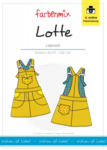 Lotte Latzrock für Kinder nähen - Papierschnittmuster mit Nähanleitung