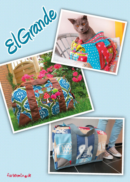 Reisetasche "El Grande" Farbenmix Taschenschnittmuster