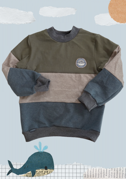 Stoffmixpulli mit gerader Passe, Ebook