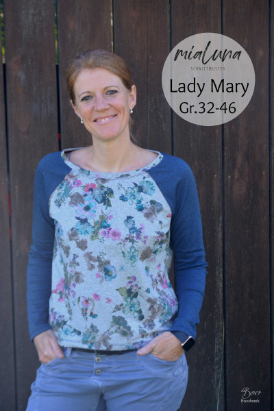 PDF-Schnittmuster Lady Mary Raglanshirt Damenpulli Gr. 32-46 by mialuna
