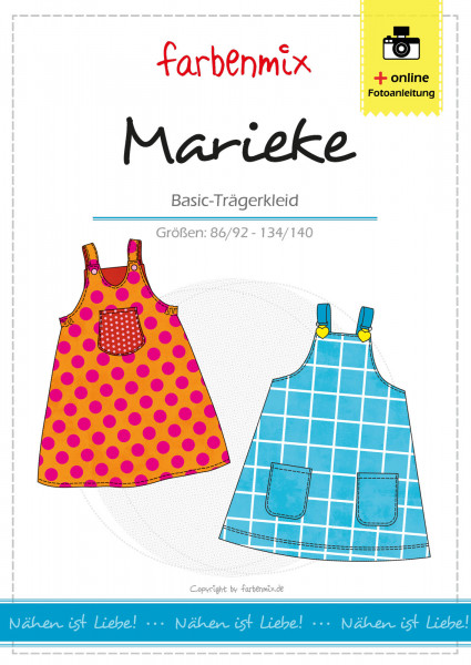 Papierschnittmuster Trägerkleid "Marieke" Kinderkleid Gr. 86-140 Papierschnittmuster Trägerkleid "Marieke" Kinderkleid Gr. 86-140