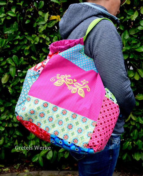 Nähanleitung Einkaufsbeutel "FlexiBag" im Patchworklook zum Wenden und Falten