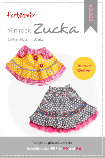 PDF-Schnittmuster Kinder Minirock "Zucka" von Glitzerblume