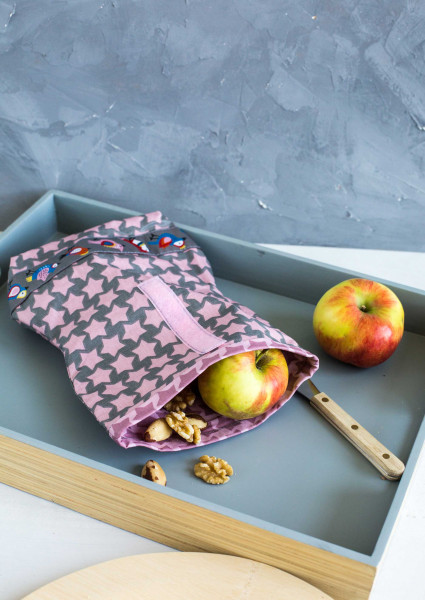 Lunchbag aus Wachstuch mit Klettband nähen