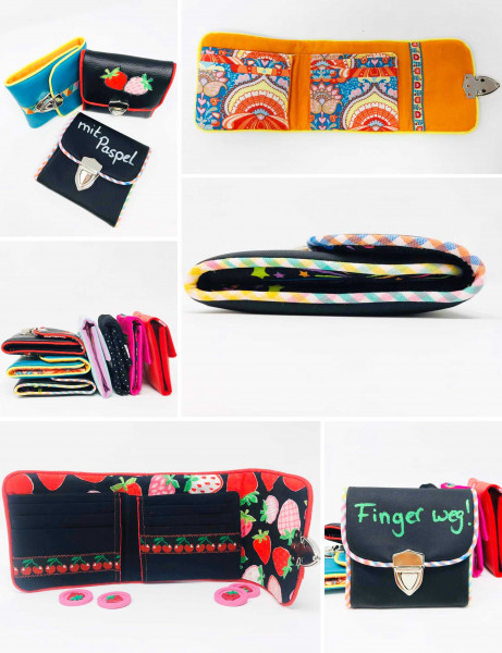 Geldbörse mit Paspel nähen - PDF-Schnittmuster "Rosi" mit Nähanleitung