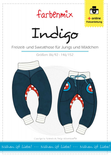 Schnittmuster Sweatpants Jogginghose "Indigo" für Kids Gr. 86-152 Schnittmuster Sweatpants Jogginghose "Indigo" für Kids Gr. 86-152