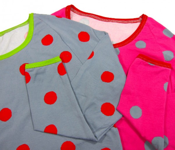 Inkdots-Jersey, pink-grau, 1m-Stück (Restmenge)