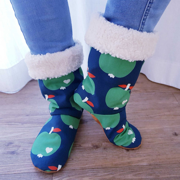 Kuschelbooties Hüttenschuhe, Schnittmuster mit Nähanleitung