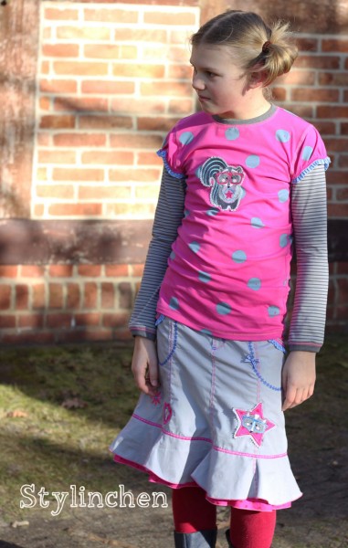 Kinderkleidung selber nähen - Rock Shirt Schnittmuster mit Nähanleitung