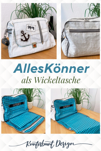 AllesKönner, moderne Wickeltasche selbst genäht