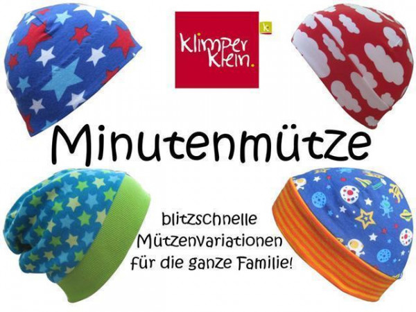Ebook Schnittmuster Minutenmütze von Klimperklein, Kopfumfang 41-61, für Kids und Erwachsene