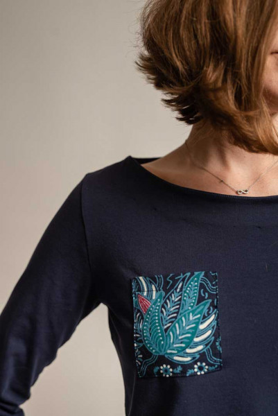 Schnittmuster Damen-Langarmshirt im Breton-Stil von Pedilu Gr. 32-46