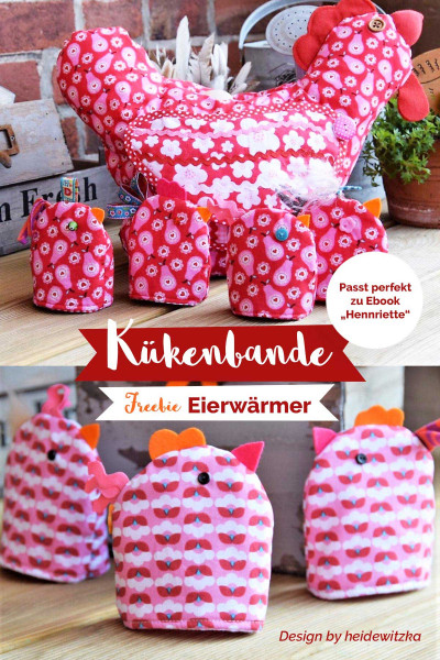 Osterdeko Eierwärmer Kükenbande - Kostenlose Schnittmuster