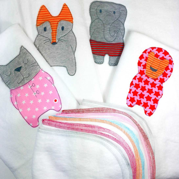 Süße Moltontücher für Babys selber nähen