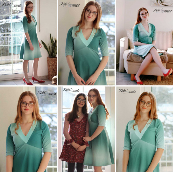 Figurbetonendes Kleid aus Jersey selber nähen - Schnittmuster Camila Gr. 32-48 zum Downloaden