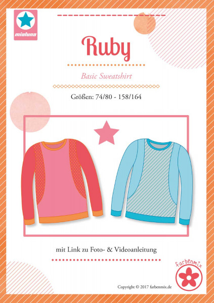 Papierschnittmuster "Ruby" von miaLuna Gr. 74/80 bis 158/164