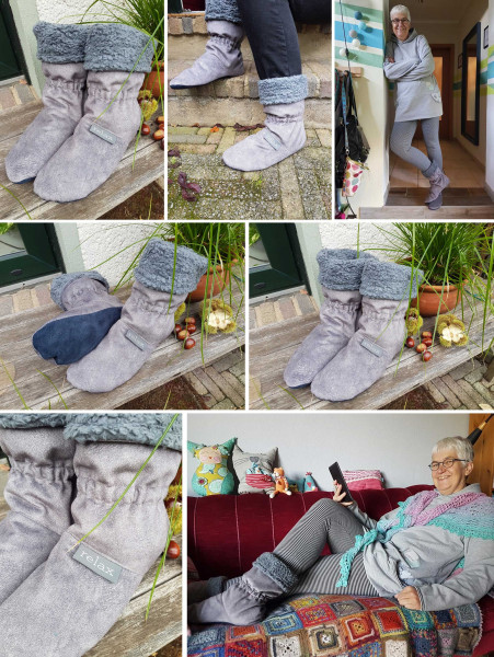 Kuschelbooties Hüttenschuhe, Schnittmuster mit Nähanleitung