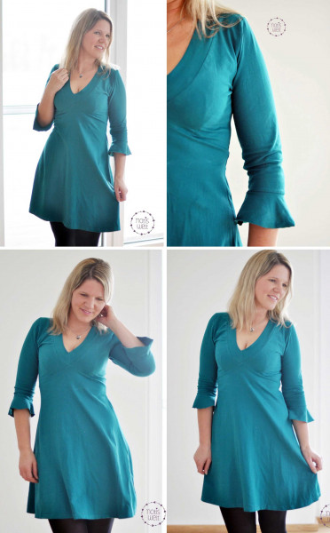 Camila, Damenkleid mit V-Ausschnitt