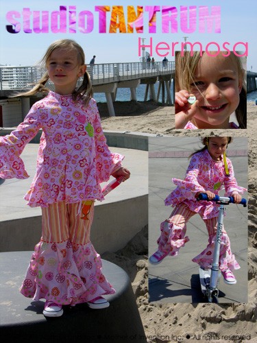 Schnittmuster Mädchen Volant-Wickelbluse "Hermosa" mit Trompetenärmeln