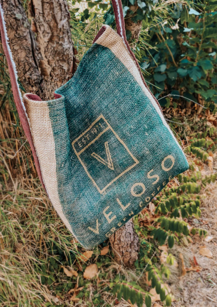 Umhängetasche, Shopper, Jutebeutel aus Kaffeesack genäht