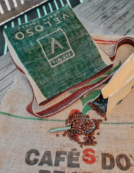 Umhängetasche Shopper aus Kaffeesack genäht