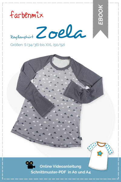 Ebook Nähanleitung Damen-Raglanshirt Zoela