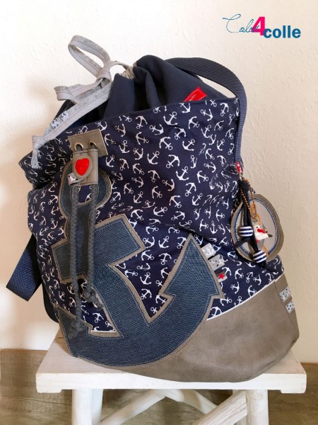 Einkaufstasche mit Anker-Applikation nähen