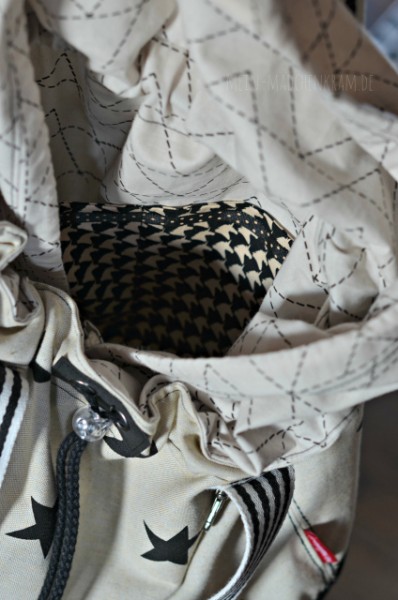 Einkaufstasche mit Kordelverschluss nähen