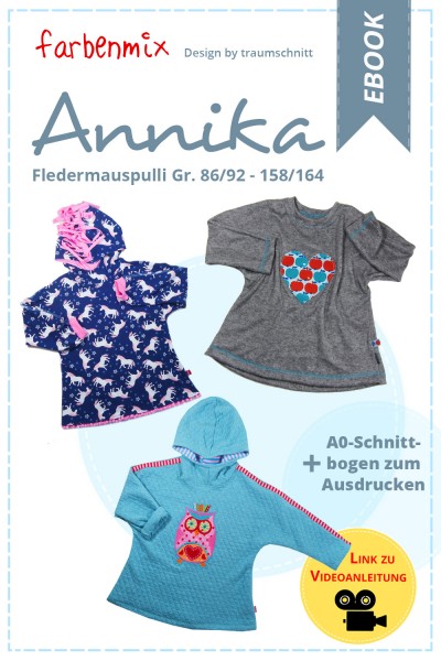 Ebook Fledermauspulli "Annika" mit Videoanleitung